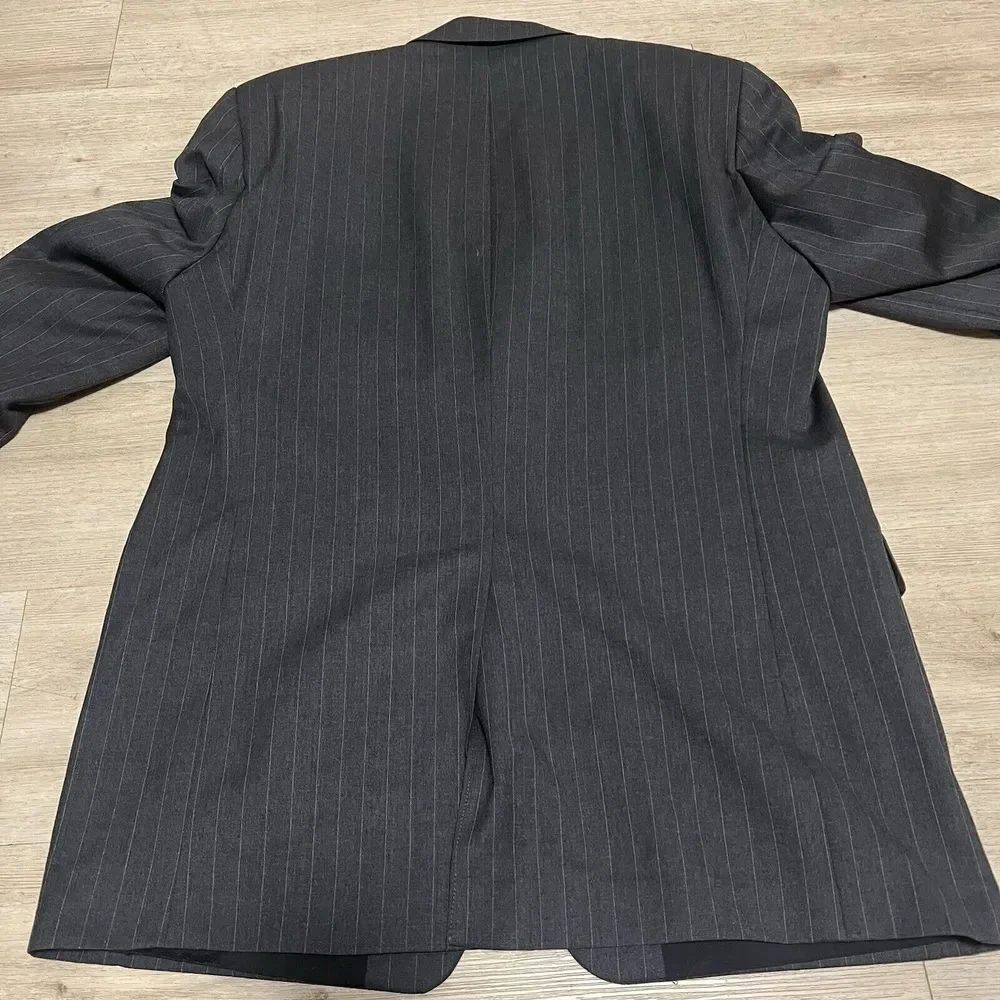 Lauren Ralph Lauren Gray Pinstripe Sz 42L Mens Sports Coat‎ Suit Jacket